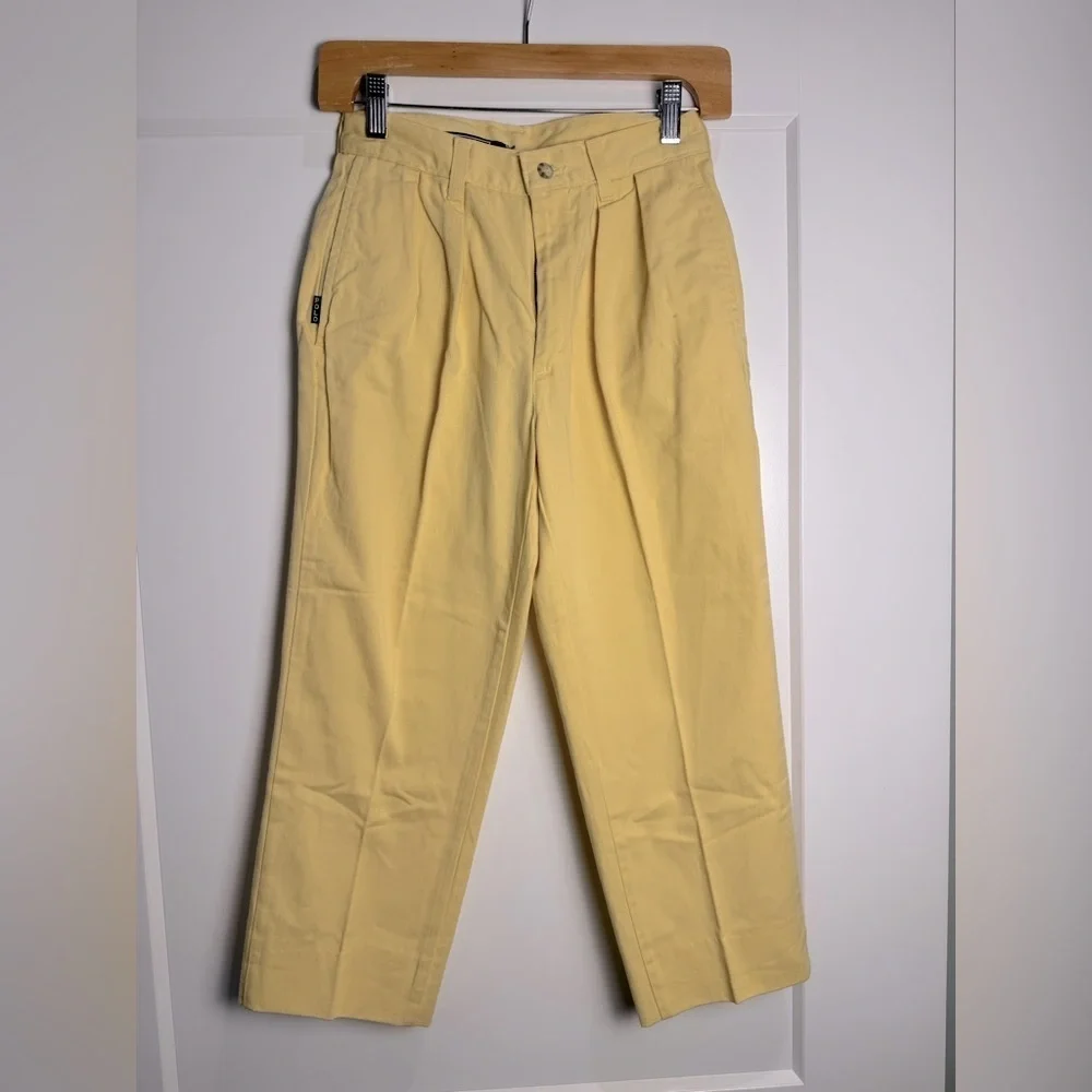 Ralph Lauren Yellow Chino pleated Pants Classic Cotton